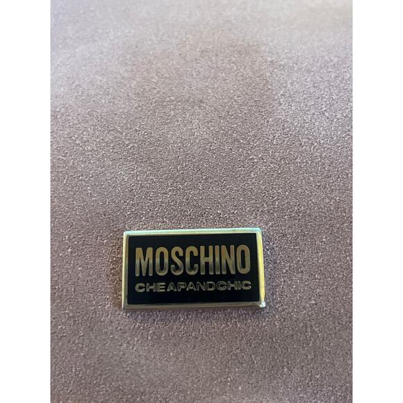 RARE Vintage Y2K MOSCHINO Cheap & Chic Suede Baguette Mini Bag Purse MAUVE - Picture 5 of 9